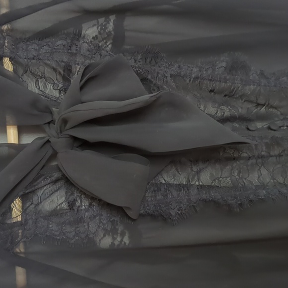 Free People Sheer and Lacey Black Blouse - Picture 5 of 7